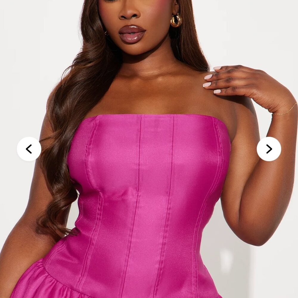 Satin Gown - Raspberry Colored - Picture 2 of 4